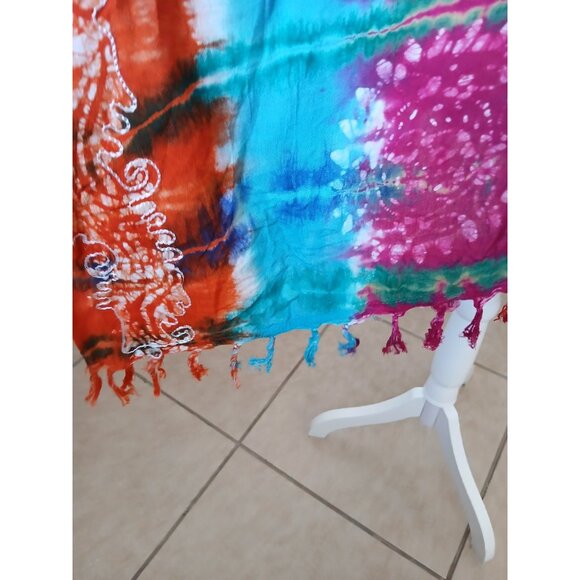 India Boutique Women’s Coverup‎ Free Size Multicolor Embroidery Bohemian Beachy - Picture 7 of 15